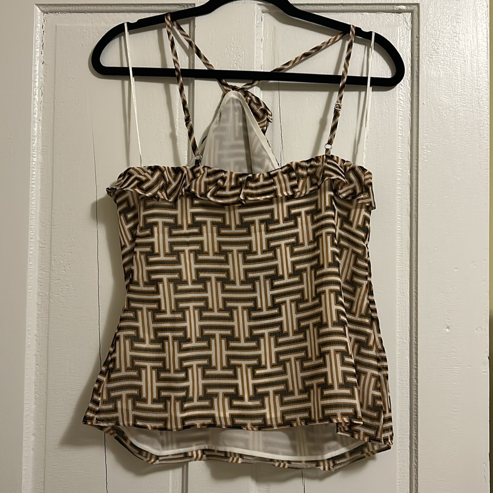 Express Printed Ruffle Halter Neck Tank, Small NWT - Picture 10 of 10